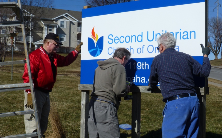 Installing New Church Sign