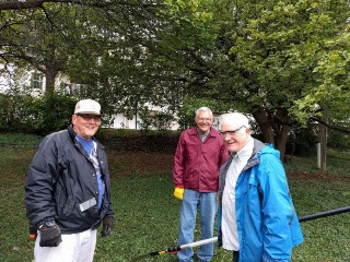 Men working during church cleanup