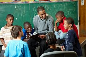 Black United member reading to students