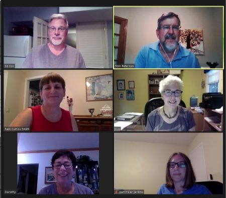 Board members meeting from home via Zoom