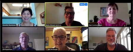 Board members meeting via Zoom.